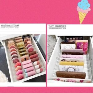 Vanity collections acrylic storage for palettes and blushes